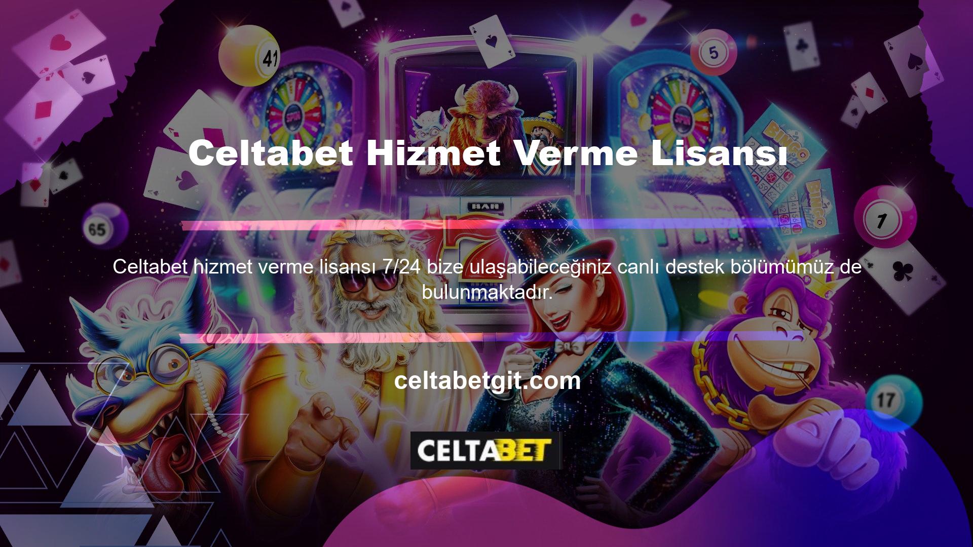 Celtabet hizmet sağlama lisansı ile Türkçe dil desteği, bahis sitesinin web sitesini sorunsuz bir şekilde kullanmanızı sağlar